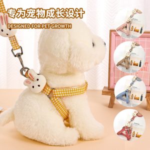 Pet cat leash, harness, dog leash, dog leash, dog leash, dog leash, dog outing, chest strap, collar, cat walk
