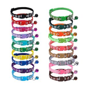 1.0 Pet footprint patch collar, dog neck ring, cat bell collar, factory store large stock available